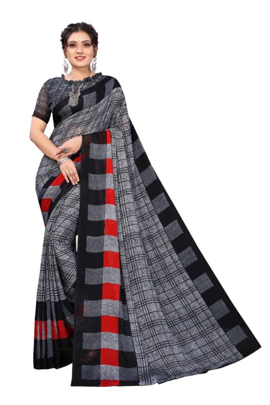 Fancy Georgette Printed Saree With blouse